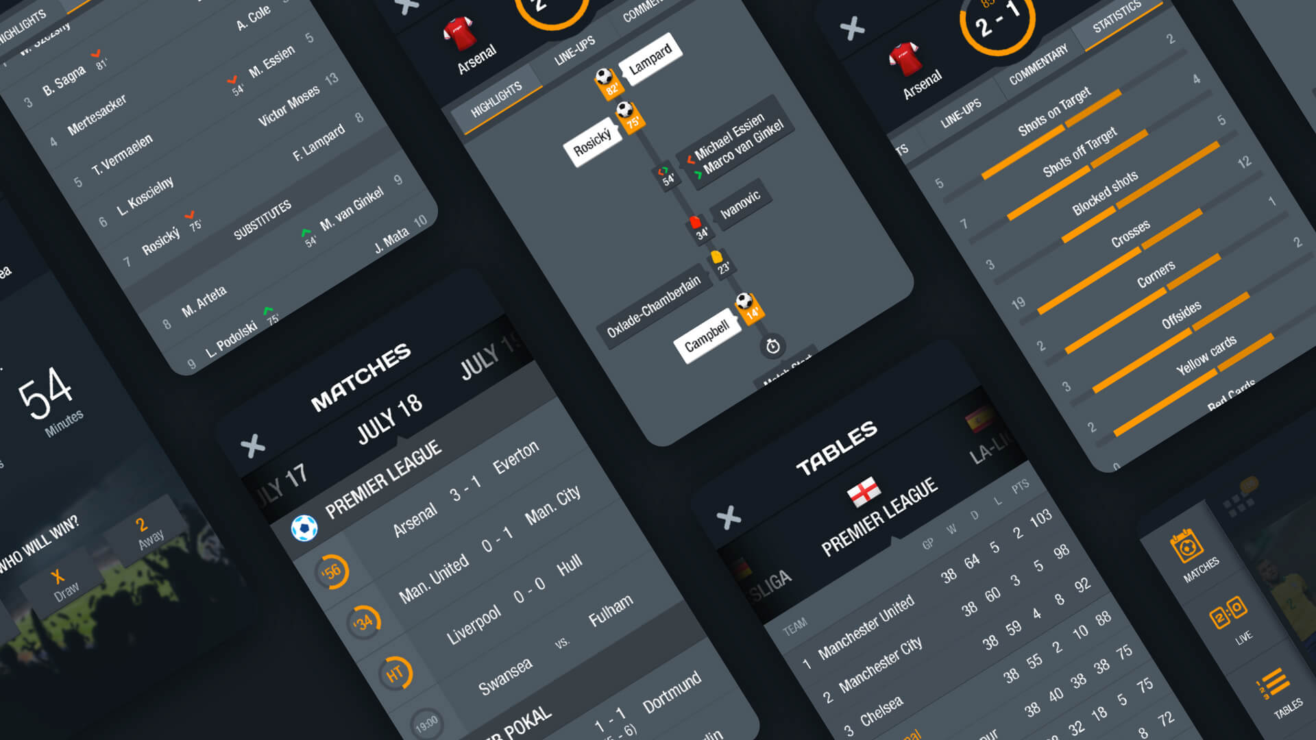 90min football mobile app ux ui