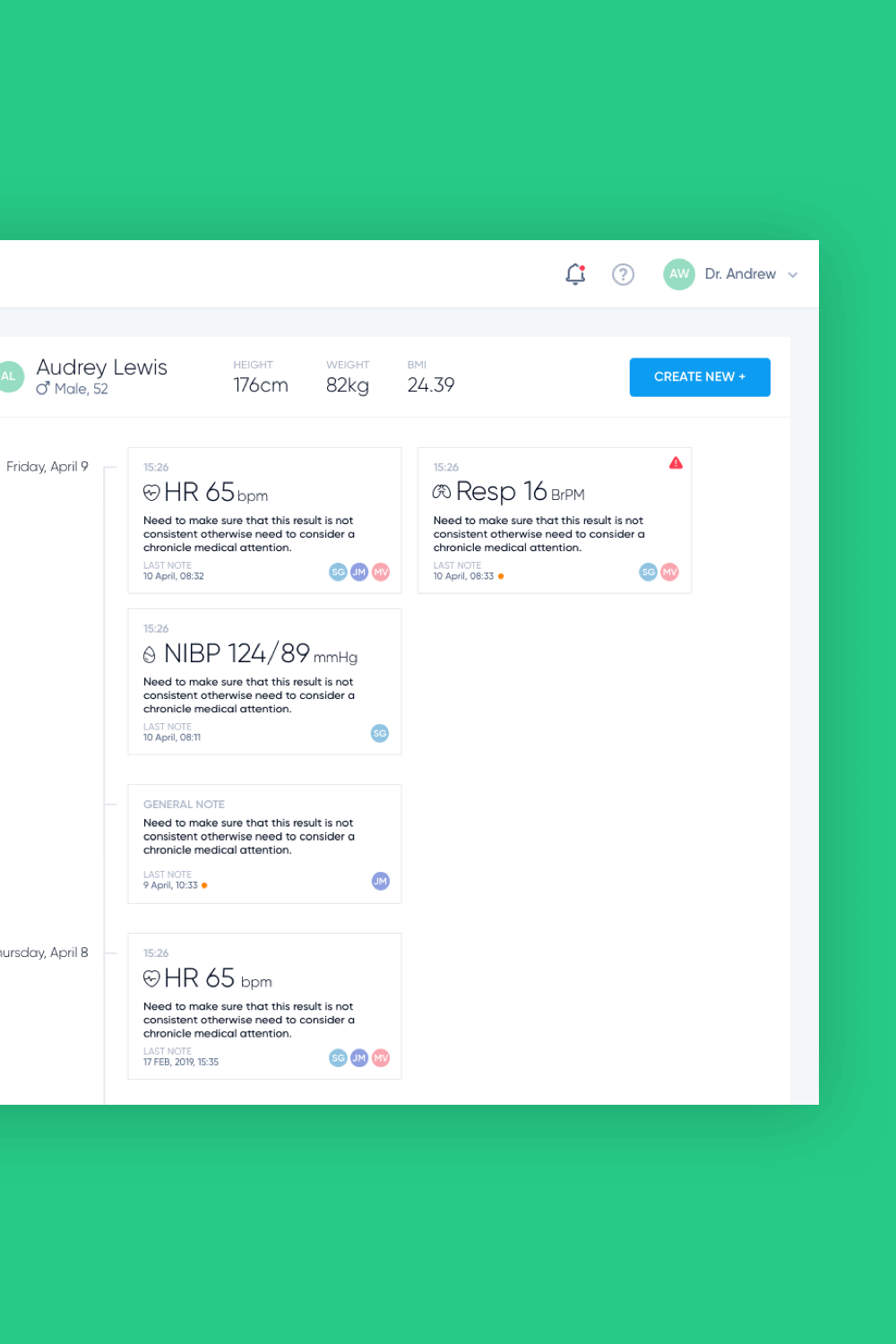 Donisi Health doctor console ux ui 