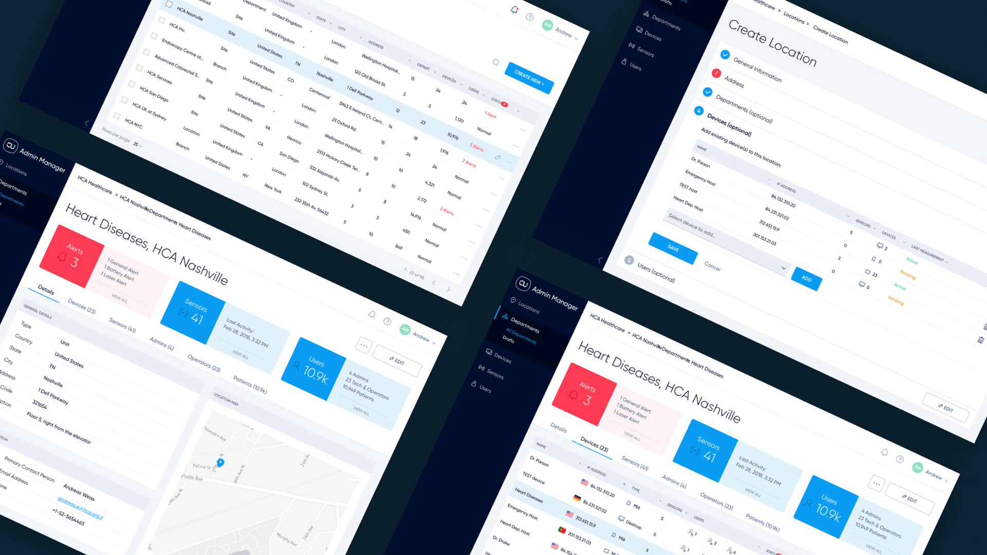 Donisi Health admin console ux ui 