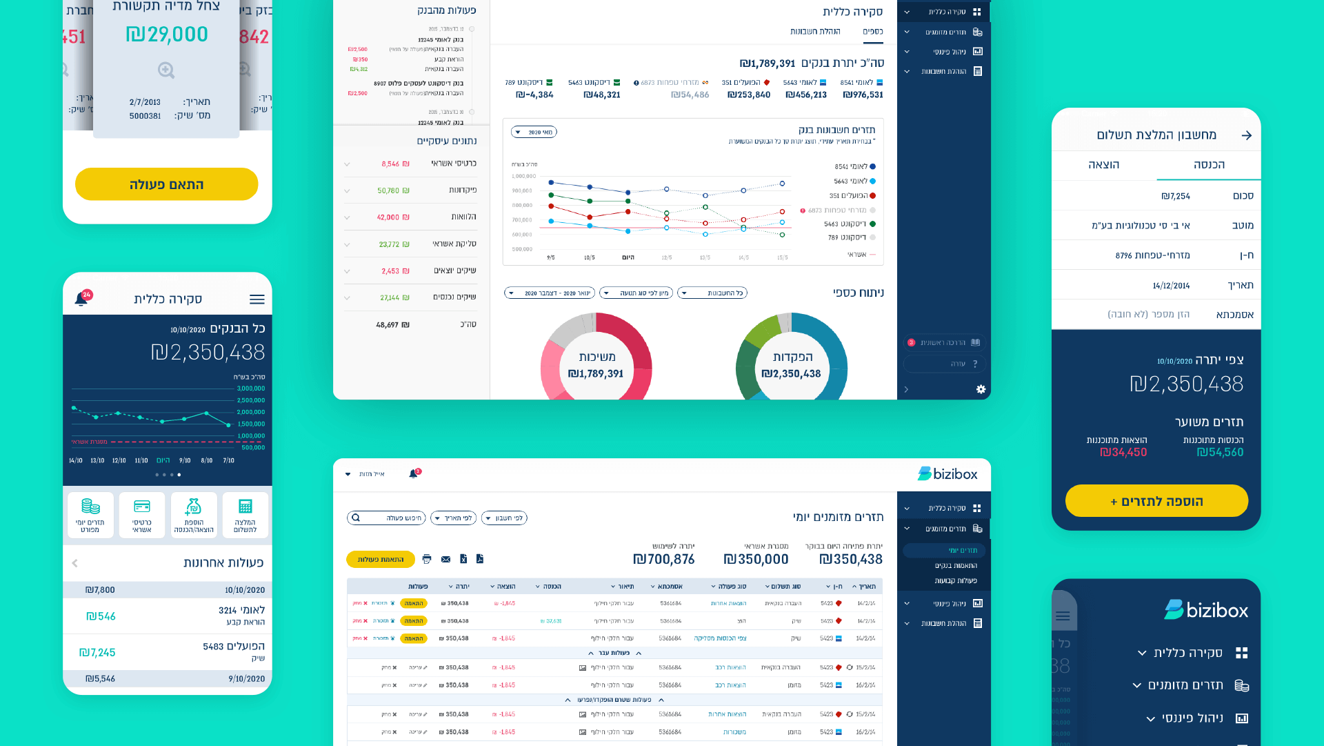 bizibox fintech mobile app and dashboard ux ui