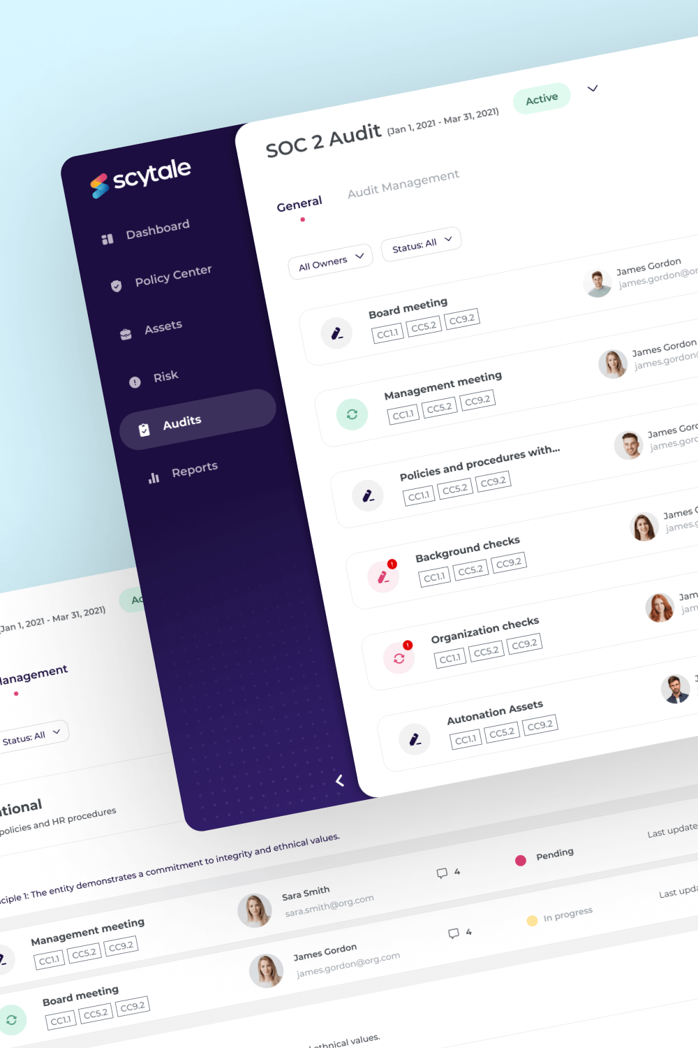 Scytale dashboard UI design